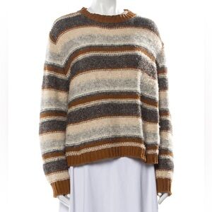Stella Pardo Paris Alpaca Knit Stripe Crewneck Sweater Top Women's Size Small
